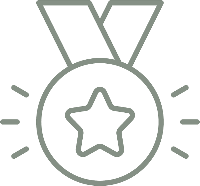Salveo Care | brand green icon showing a medal