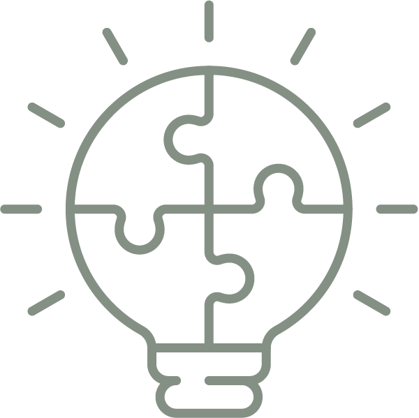 Salveo Care | brand green icon showing a lightbult puzzle