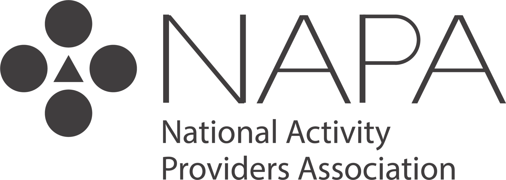 NAPA logo with a black geometric symbol and the text National Activity Providers Association written in black on a white background.